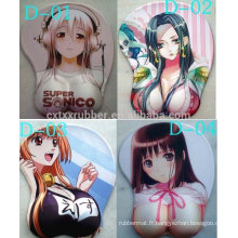 Coussin de souris personnalisé 3d anime personnalisé poitrine de fille sexy